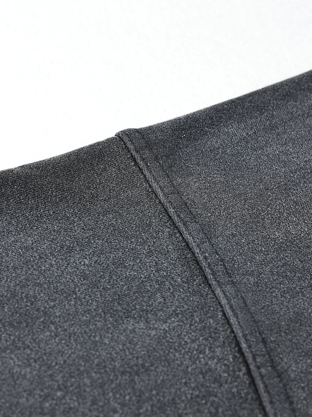 Black Oversized Vintage Round-neck Pullover