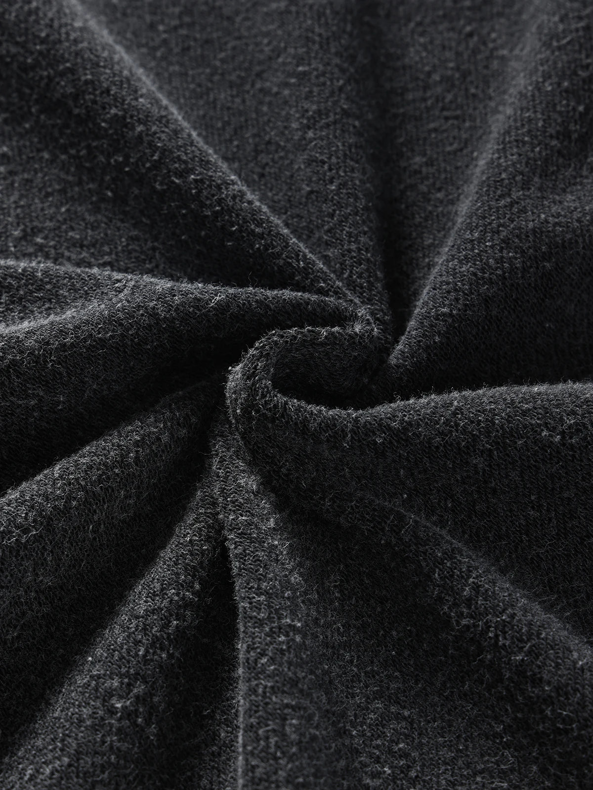 Black Oversized Vintage Round-neck Pullover