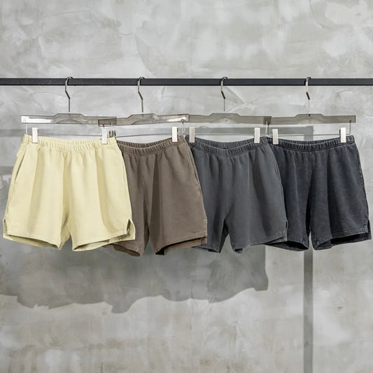 Vintage Washed Cotton Casual Shorts