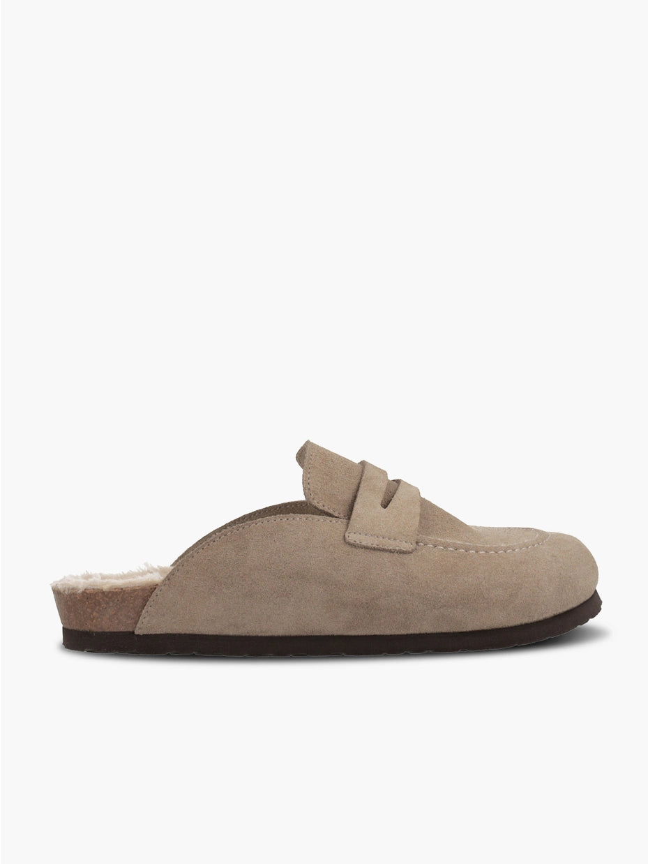 Lois Velour Taupe Unisex Clogs