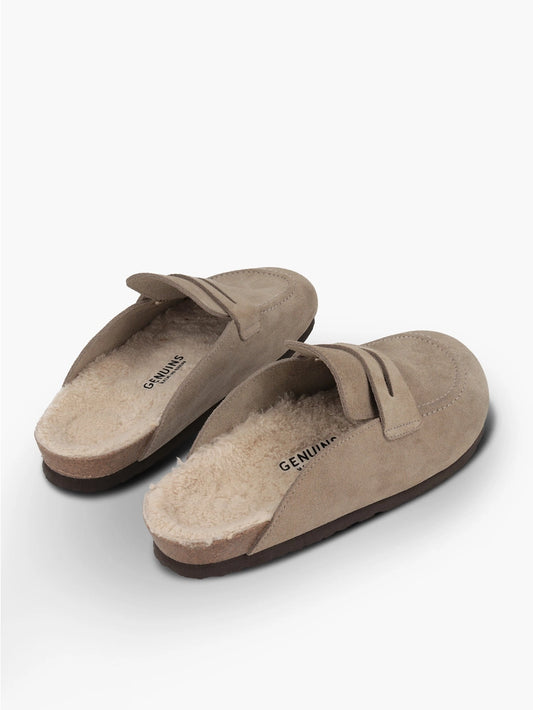 Lois Velour Taupe Unisex Clogs