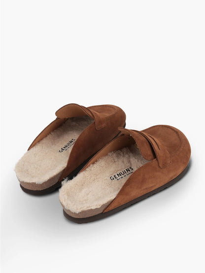 Lois Velour Camel Loaf-Style Unisex Clogs