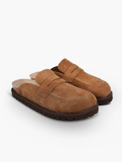 Lois Nubuck Terra Brown Loafer Style Unisex Clogs